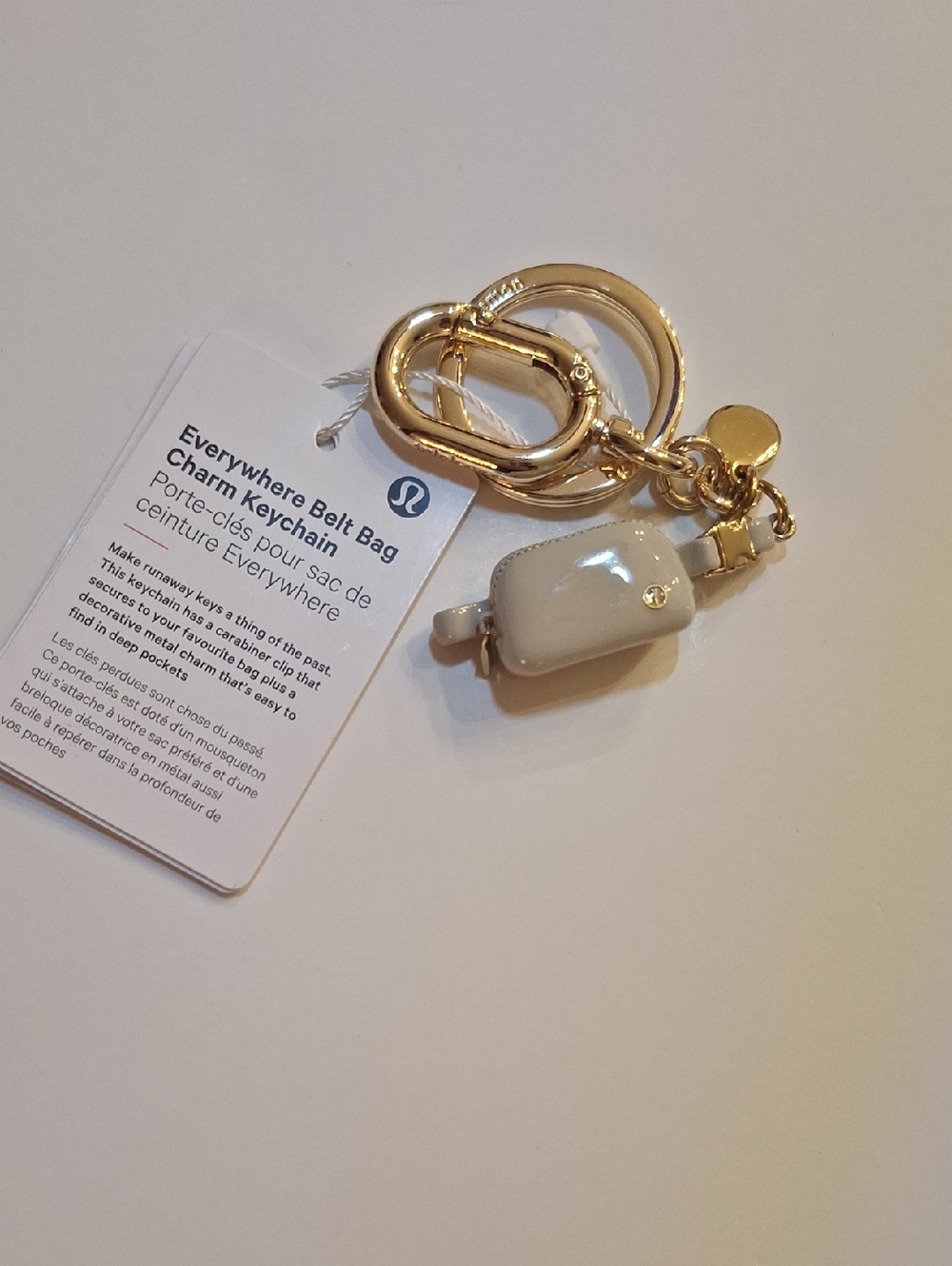 Lululemon Everywhere Belt Bag Charm Keychain Bewe/gold